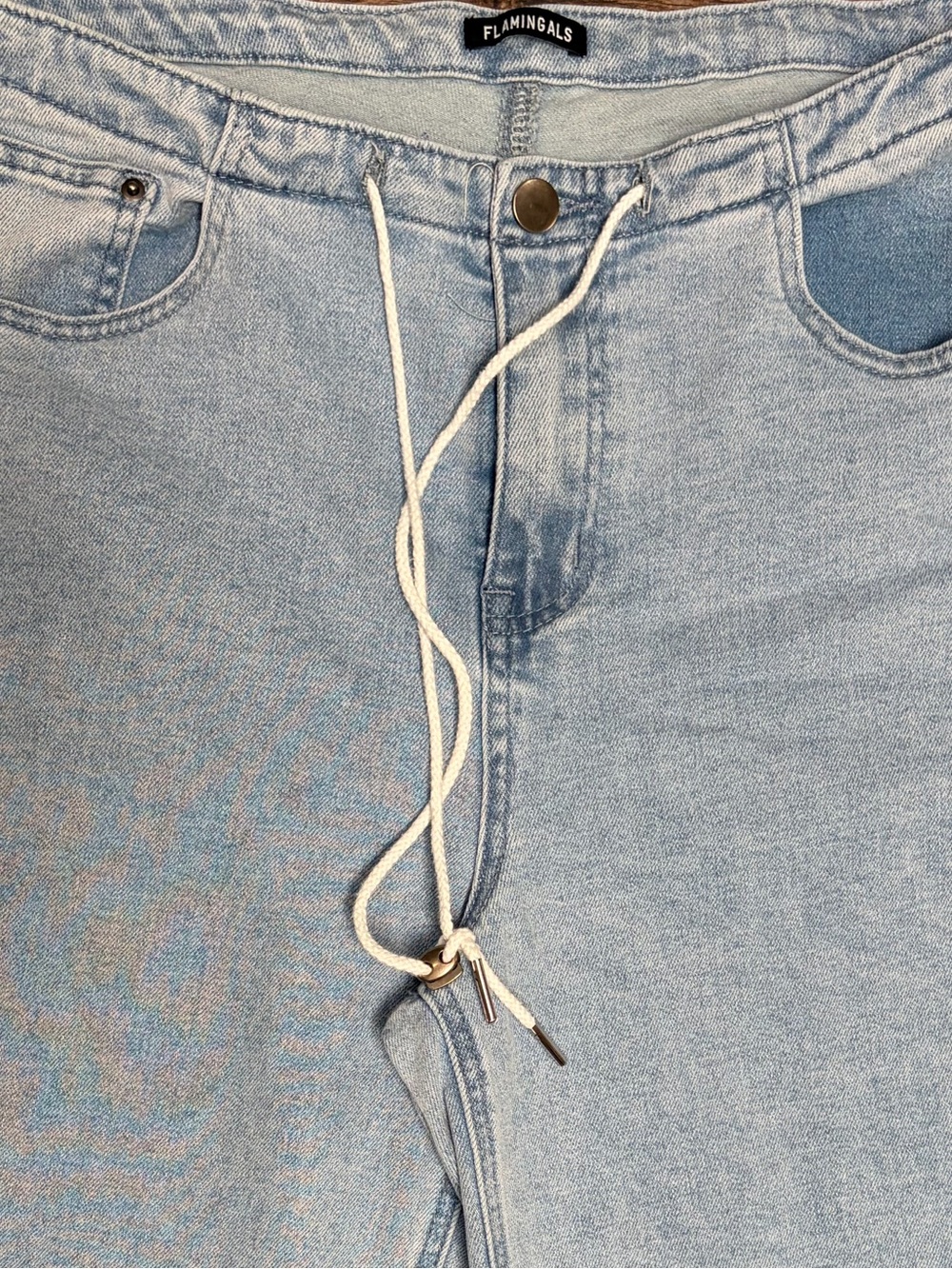 Flamingals Light Wash Wide Leg Jeans - Picture 4 of 4